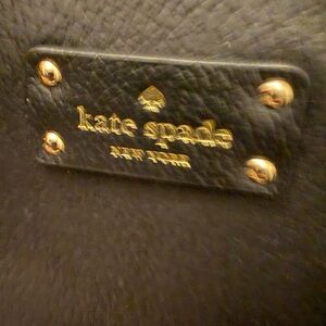 Kate Spade Black Leather Bag with Gold Accents and cross body strap
